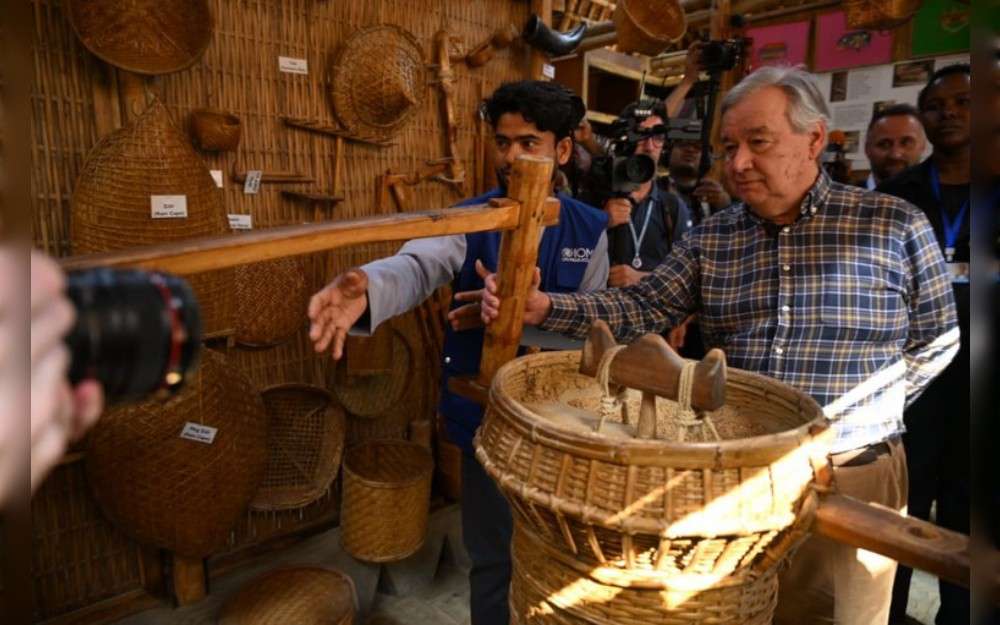 The leader of the United Nations and the chief of Bangladesh’s interim government were joined by about 100,000 Rohingya refugees for iftar – the meal to break the fast at sundown during Ramadan – at the Ukhia camp in Cox’s Bazar on Friday.