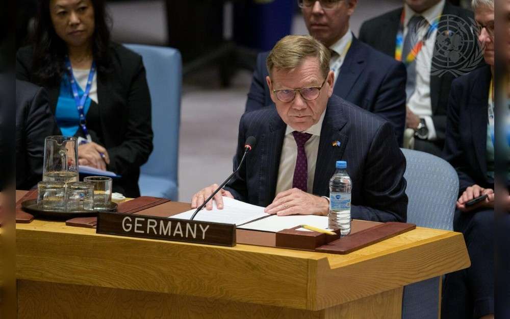 Johann Wadephul, Federal Minister for Foreign Affairs of the Federal Republic of Germany, addresses the United Nations Security Council meeting on threats to international peace and security