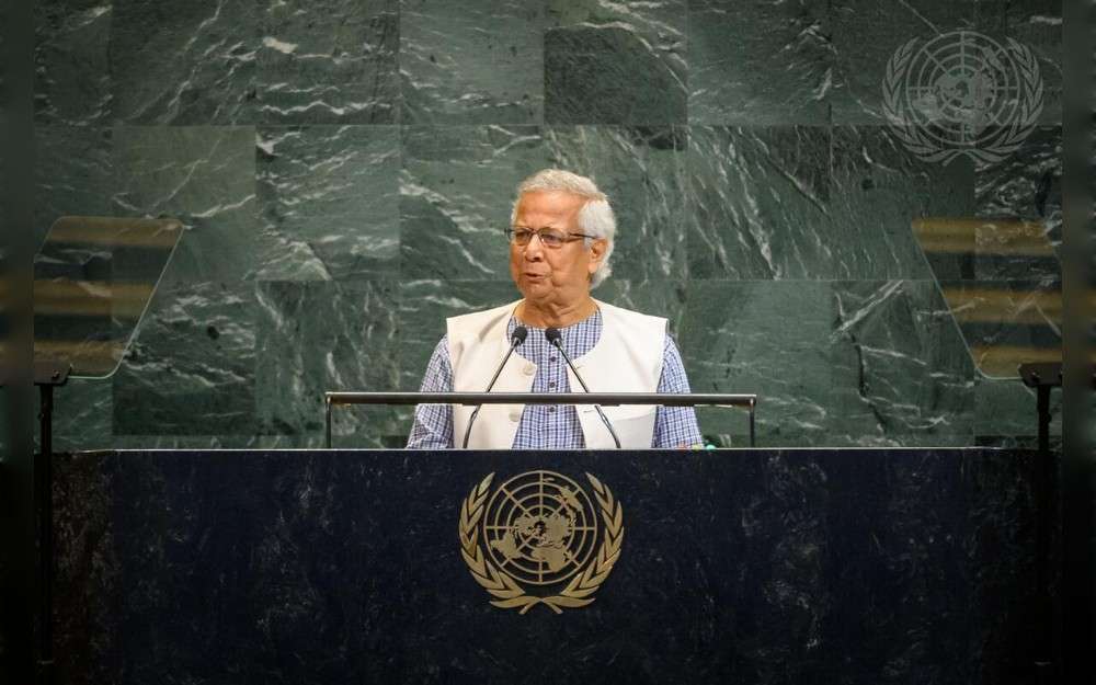 Muhammad Yunus, Chief Adviser of the interim Government of the People’s Republic of Bangladesh, addresses the general debate of the United Nations General Assembly’s eightieth session on 