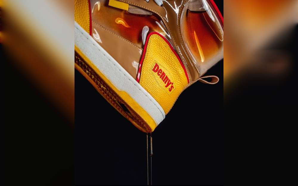 The American table service diner-style restaurant Chain Denny's has introduced a new promotional item: limited-edition shoes known as Sticky Kicks.