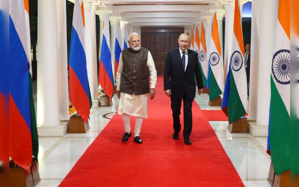 Indian Prime Minister,Narendra Modi meets Russian president Vladimir Putin.