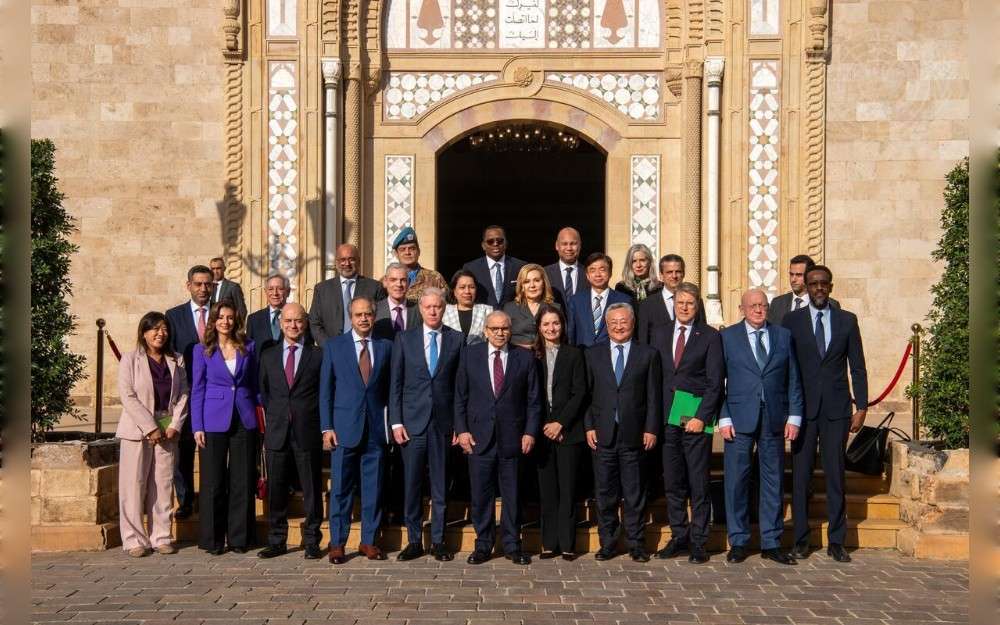 Nawaf Salam, Prime Minister of Lebanon, hosts a lunch for the United Nations Security Council members at the Grand Serail, headquarters of the Prime Minister of Lebanon, in Beirut.