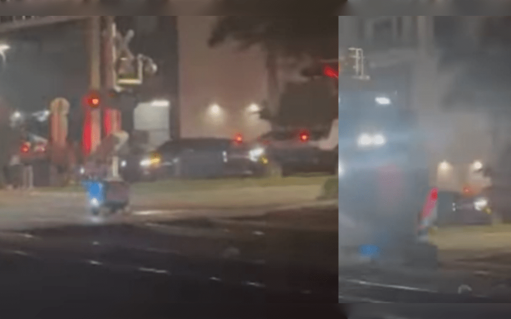 A food delivery robot was recently destroyed by a Brightline train in Miami, Florida after it got stuck on the rail tracks.