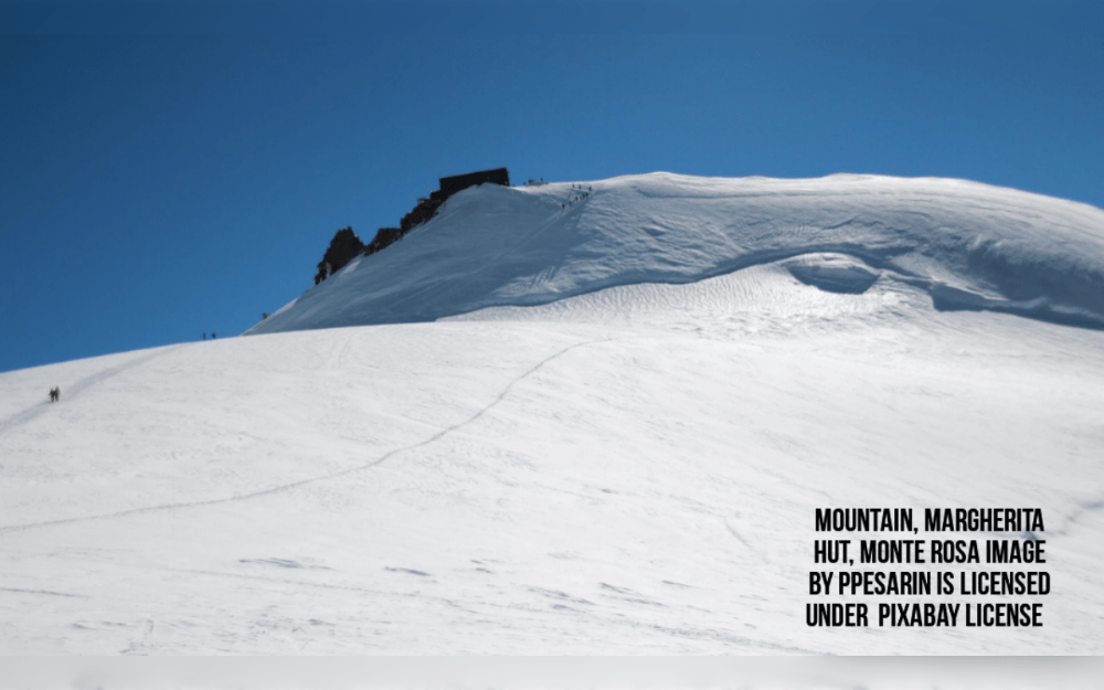 At an incredible height of 15000 feet  (4556 meters), Margherita Hut also known as Capanna Regina Margherita is located atop Signalkuppe Mountain on the Italian-Swiss border. (14,947 feet.), the  highest inhabited structure in Western Europe.