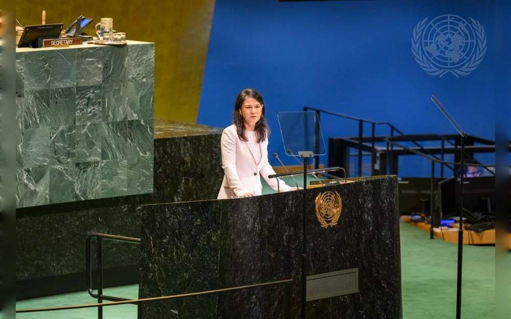 Annalena Baerbock, President of the 80th session of the United Nations General Assembly, addresses the informal meeting of the plenary on her priorities for 2026 on January 14,2026-UN Photo/Loey Felipe