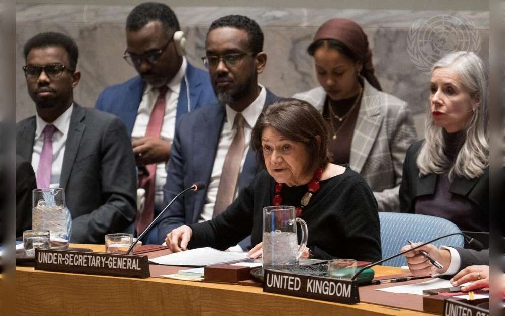 Rosemary DiCarlo, Under-Secretary-General for Political and Peacebuilding Affairs, addresses the Security Council meeting on threats to international peace and security, regarding the situation in Venezuela.