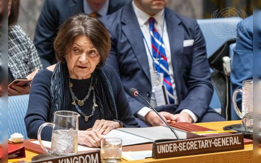 Rosemary DiCarlo, Under-Secretary-General for Political and Peacebuilding Affairs, briefs United Nations Security Council meeting on maintenance of peace and security of Ukraine 